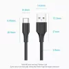 Vention USB 2.0 A spraudnis uz C vīrišķais 3A kabelis 0,5 m melns