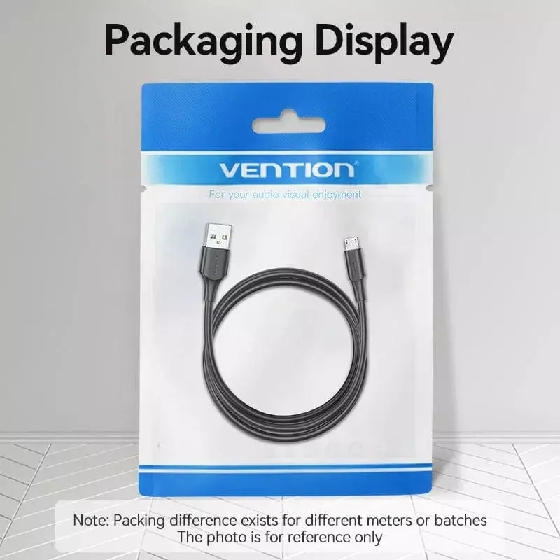 Vention USB 2.0 A tēviņš uz Micro-B tēviņš 2A kabelis 2M melns