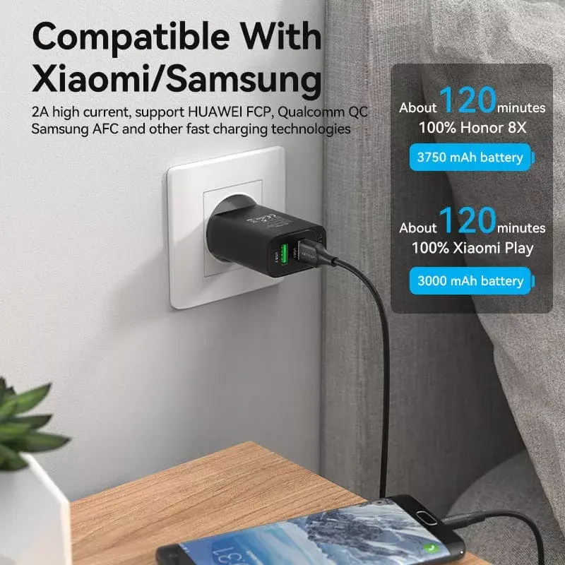 Vention USB 2.0 A tēviņš uz Micro-B tēviņš 2A kabelis 2M melns