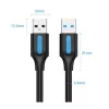 USB A uz A kabelis Vention CONBD 0.5 m, USB 3.2 Gen 1 (5 Gbit/s), melns