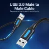 USB A uz A kabelis Vention CONBD 0.5 m, USB 3.2 Gen 1 (5 Gbit/s), melns