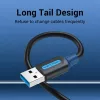 USB A uz A kabelis Vention CONBD 0.5 m, USB 3.2 Gen 1 (5 Gbit/s), melns
