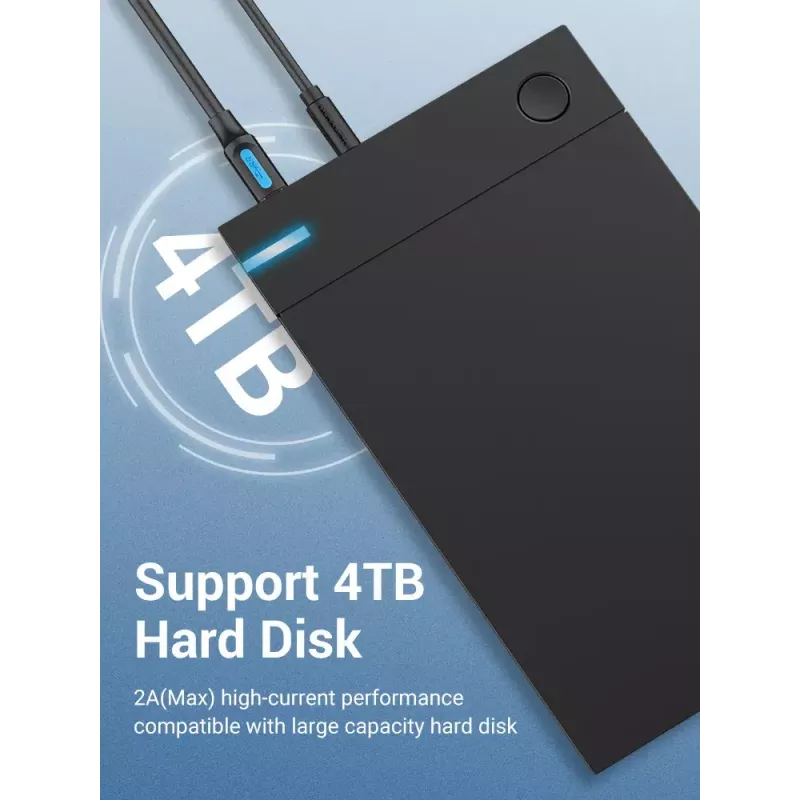 Vention USB 3.0 A–B kabelis, 3 m — USB 3.2 Gen 1 (5 Gbit/s), melns, niķelēti savienotāji