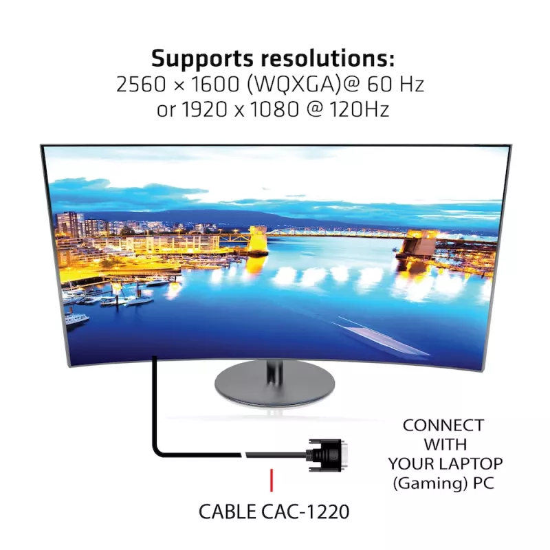 CLUB3D DVI-D Dual Link 24+1 V/V kabelis 3m/9.84ft Divvirzienu 28AWG