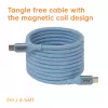 CLUB3D USB-C® Magnetic-Coil 240W PD3.1 zils kabelis 2 m / 6,56 pēdas ātra uzlāde