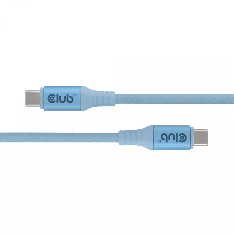 CLUB3D USB-C® Magnetic-Coil 240W PD3.1 zils kabelis 2 m / 6,56 pēdas ātra uzlāde