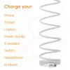 USB-C Magnetic-Coil kabelis Club 3D CAC-3032 — balts, magnētiskās spoles dizains uzlādei un datu pārraidei