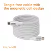 USB-C Magnetic-Coil kabelis Club 3D CAC-3032 — balts, magnētiskās spoles dizains uzlādei un datu pārraidei
