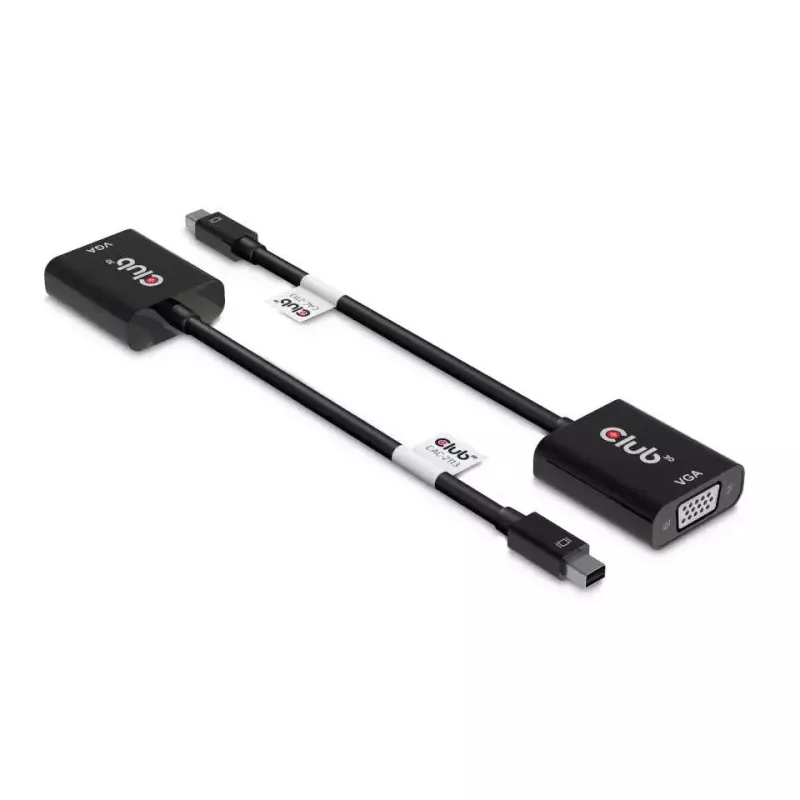 CLUB3D MiniDisplayPort™ uz VGA melns aktīvais adapteris M/F