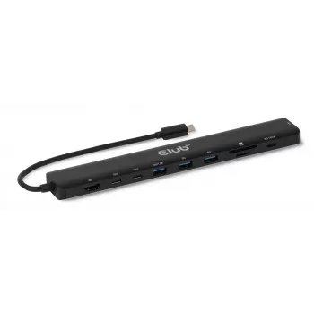 CLUB3D 10-1 pārnēsājamā dokstacija USB Type-C® 10Gbps uz HDMI™ 8K30Hz PD3.1 maks. 140 W