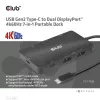 CLUB3D USB Gen2 Type-C uz diviem DisplayPort 4k60Hz 7-in-1 centrmezgls