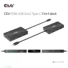 CLUB3D USB Gen2 Type-C uz diviem DisplayPort 4k60Hz 7-in-1 centrmezgls