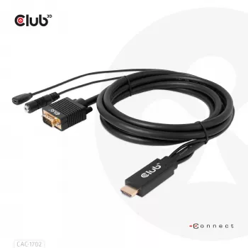 CLUB3D HDMI uz VGA kabelis V/V 2m/6.56ft 28AWG