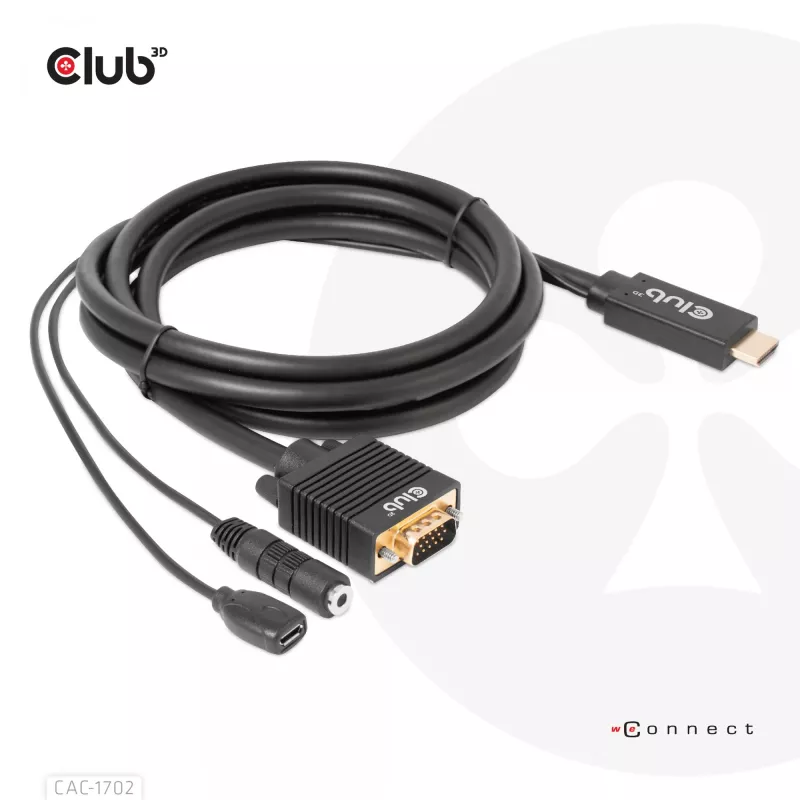 CLUB3D HDMI uz VGA kabelis V/V 2m/6.56ft 28AWG