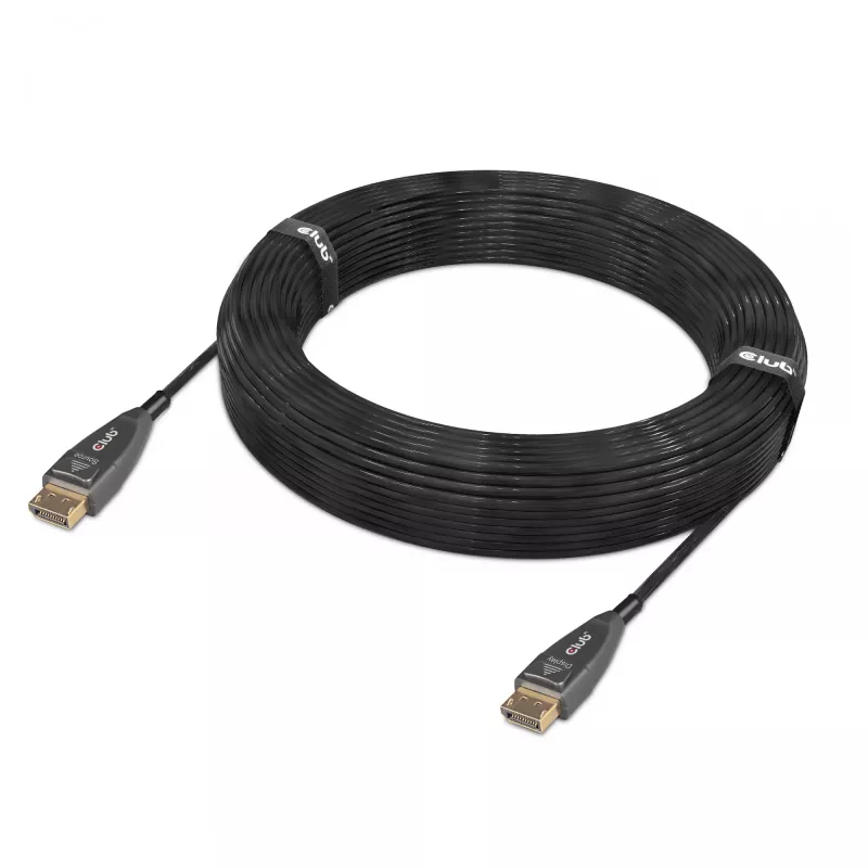 CLUB3D DisplayPort 1.4 aktīvais optiskais kabelis, vienvirziena, 4K120Hz 8K60Hz, M/M, 20m/65.62ft