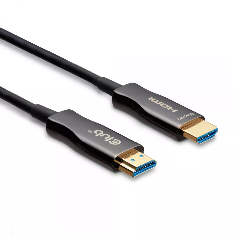 CLUB3D HDMI™ Hybrid AOC kabelis 8K60Hz/4K120Hz 30m / 98,42 pēdas, 30 m, HDMI A tips (standarta), HDMI A tips (standarta), 48 Gbit/s, melns