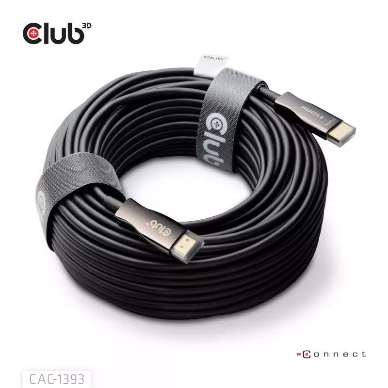 Club 3D HDMI Hybrid AOC kabelis 8K60Hz / 4K120Hz 50 m, HDMI Type A vīrietis–vīrietis