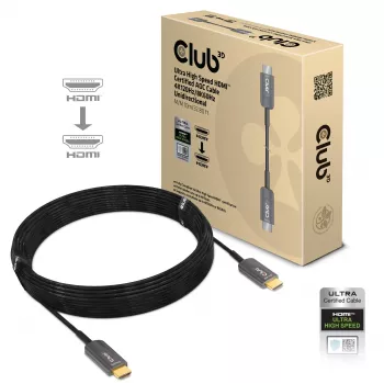 CLUB3D Ultra High Speed HDMI™ sertificēts AOC kabelis 4K120Hz/8K60Hz vienvirziena M/M 10m/32,80pēdas