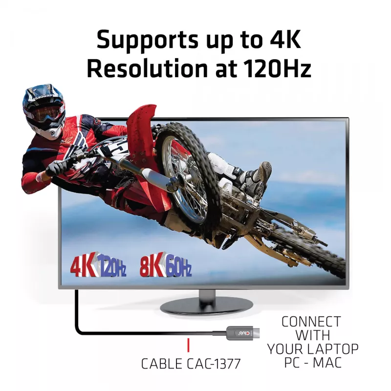 CLUB3D Ultra High Speed HDMI™ sertificēts AOC kabelis 4K120Hz/8K60Hz vienvirziena M/M 15m/49.21ft