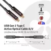 CLUB3D USB Gen 2 Type C aktīvais optiskais kabelis A/V vienvirziena V-V 20 m / 65.62 pēdas