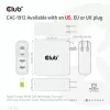 CLUB3D Travel Charger 100W GaN tehnoloģija, četru portu USB Type-A (2x) un -C (2x), Power Delivery (PD) 3.0 atbalsts