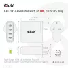 CLUB3D Travel Charger 100W GaN tehnoloģija, četru portu USB Type-A (2x) un -C (2x), Power Delivery (PD) 3.0 atbalsts