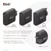 CLUB3D Travel Charger 100W GaN tehnoloģija, četru portu USB Type-A (2x) un -C (2x), Power Delivery (PD) 3.0 atbalsts