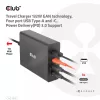 CLUB3D ceļojumu lādētājs 132W, GAN tehnoloģija, četras pieslēgvietas USB Type-A un -C, Power Delivery(PD) 3.0 atbalsts