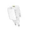 MediaRange MRMA113-2 USB-C 45W maiņstrāvas iekštelpu lādētājs viedtālrunim un planšetdatoram, balts, ieeja 100–240V