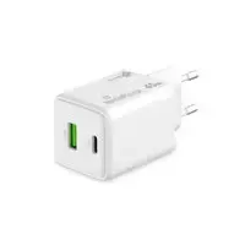 MediaRange MRMA113-2 USB-C 45W maiņstrāvas iekštelpu lādētājs viedtālrunim un planšetdatoram, balts, ieeja 100–240V
