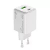 MediaRange MRMA113-2 USB-C 45W maiņstrāvas iekštelpu lādētājs viedtālrunim un planšetdatoram, balts, ieeja 100–240V