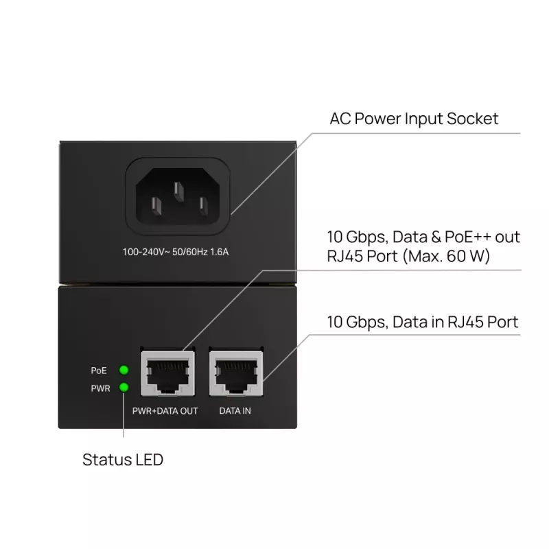 TP-Link POE370S PoE adapteris 10 Gigabit Ethernet
