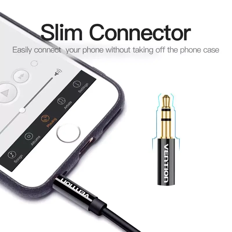 Vention 3,5 mm vīrieša uz 2*3,5 mm sieviešu stereo sadalītāja kabelis 0,3 m melns ABS