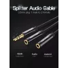 Vention 3,5 mm vīrieša uz 2*3,5 mm sieviešu stereo sadalītāja kabelis 0,3 m melns ABS