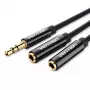 Vention 3,5 mm vīrieša uz 2*3,5 mm sieviešu stereo sadalītāja kabelis 0,3 m melns ABS