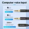 Audio adaptera kabelis Vention 2×3,5 mm vīrišķais uz 4-polu 3,5 mm sievišķo, 0,3 m, melns