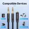 Audio adaptera kabelis Vention 2×3,5 mm vīrišķais uz 4-polu 3,5 mm sievišķo, 0,3 m, melns
