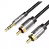 Audio kabelis Vention 3,5 mm TRRS (vīr.) uz 2×RCA (vīr.), 2 m, melns