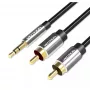 Audio kabelis Vention 3,5 mm TRRS (vīr.) uz 2×RCA (vīr.), 2 m, melns
