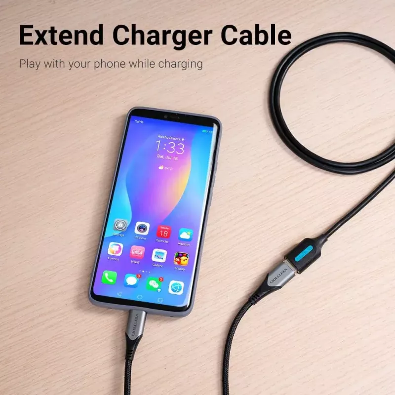 Vention USB 2.0 A vīrieša–A sieviešu tipa pagarinātājs, 2 m, melns, PVC