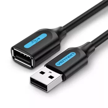 Vention USB 2.0 A vīrieša–A sieviešu tipa pagarinātājs, 2 m, melns, PVC