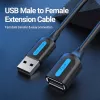 Vention USB 2.0 A vīriešu uz A sieviešu pagarinātāja kabelis 3M melns PVC tips