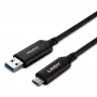 Lindy 25m USB 3.2 Gen 1 Type A to C optiskās šķiedras hibrīda kabelis