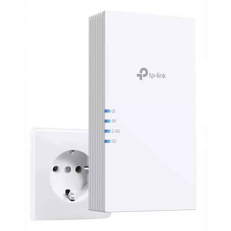 Bezvadu diapazona paplašinātājs TP-Link RE220BE — divjoslu 2,4/5 GHz, 802.11ac, 2 ārējās antenas, 100–240 V ieeja