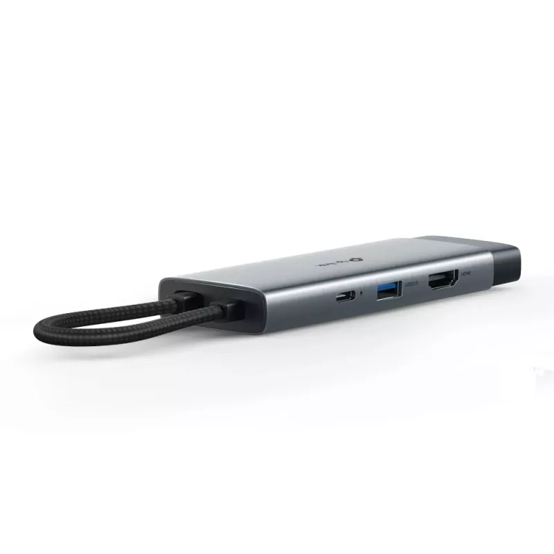 USB-C centrmezgls TP-Link UH7021C — HDMI, USB 3.2 Gen1, USB 2.0, SD/microSD, 5000 Mbit/s, alumīnijs, melns