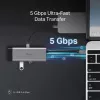 USB-C centrmezgls TP-Link UH7021C — HDMI, USB 3.2 Gen1, USB 2.0, SD/microSD, 5000 Mbit/s, alumīnijs, melns