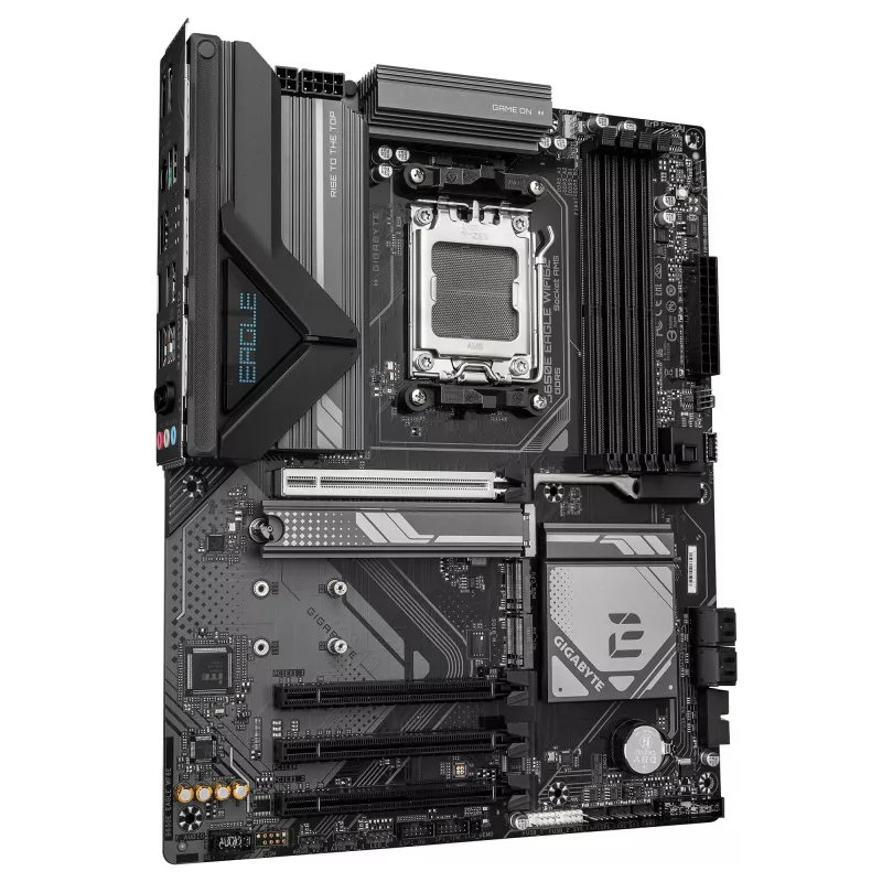 GIGABYTE B650E EAGLE WIFI6E mātesplate - AMD Ryzen 9000 sērijas CPU, 8+2+2 fāžu VRM, līdz 8200MHz DDR5 (OC), 1xPCIe 5.0 + 2xPCIe 4.0 M.2, 2.5GbE LAN, WIFI 6E, USB 3.2 Gen 2