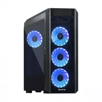 PC korpuss CHIEFTEC Scorpion 3 GL-03B-OP — Tornis ATX/Micro-ATX/Mini-ITX, rūdīts stikls, 3×120 mm priekšējie ventilatori