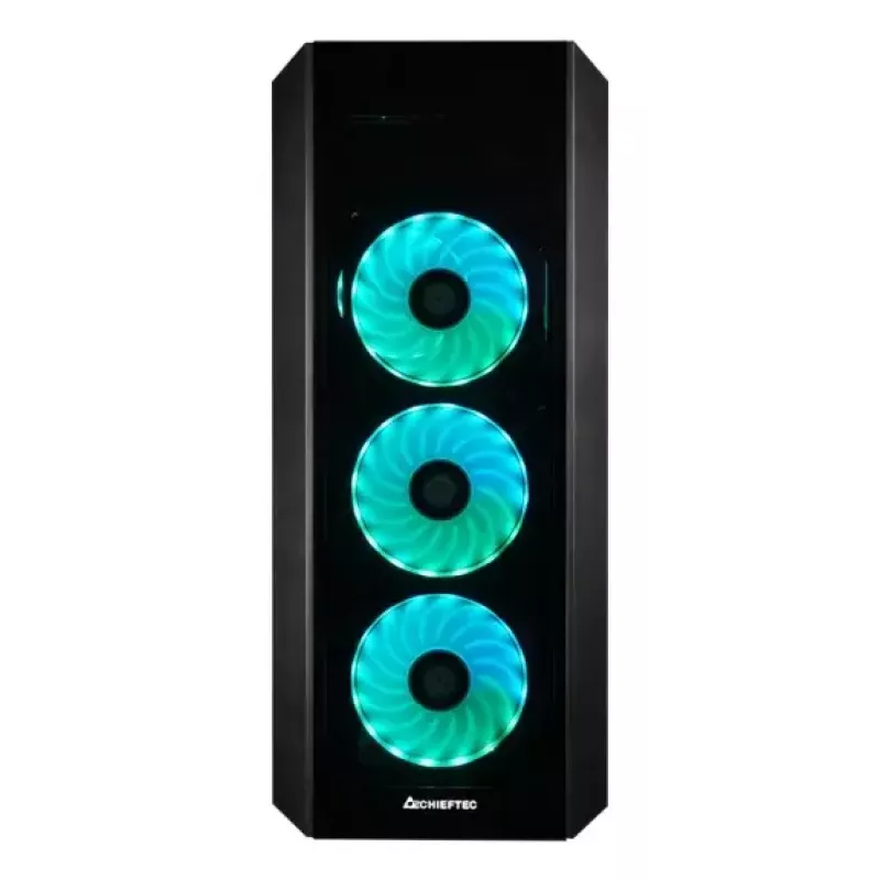 PC Midi Tower korpuss CHIEFTEC SCORPION 3 GL-03B-UC-OP — melns, rūdīts stikls, ATX/Micro-ATX, 3x120mm priekšā + 1x120mm aizmugurē ventilatori