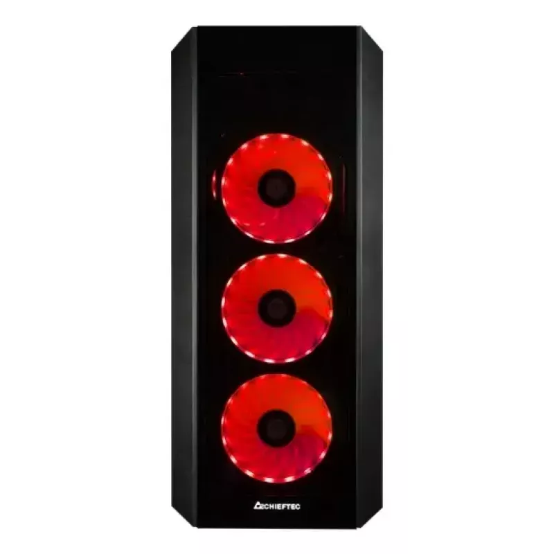 PC Midi Tower korpuss CHIEFTEC SCORPION 3 GL-03B-UC-OP — melns, rūdīts stikls, ATX/Micro-ATX, 3x120mm priekšā + 1x120mm aizmugurē ventilatori